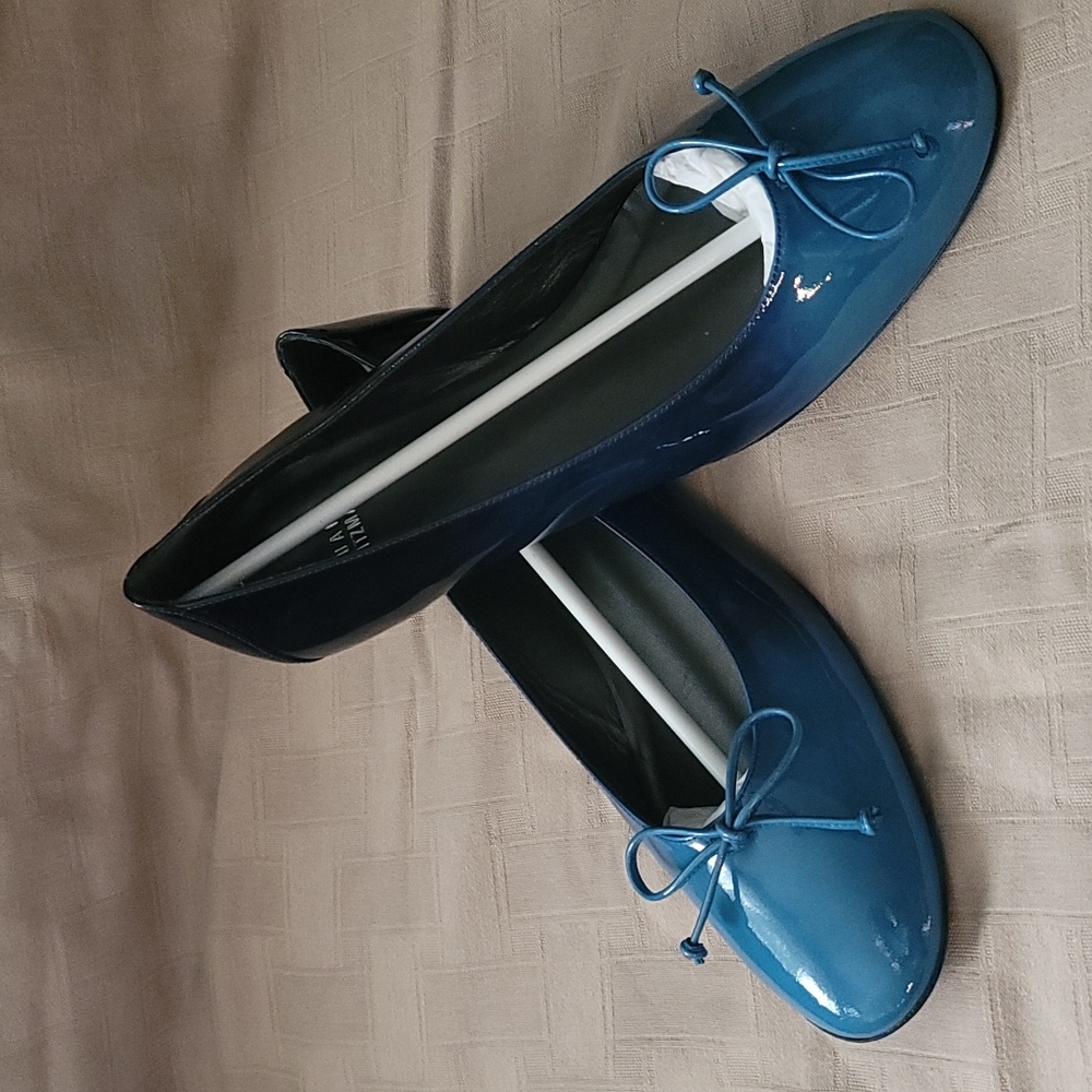 Stuart Weitzman Blue Patent Ballet Flat 10.5M